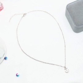 TseenYi Anchor Pendant Necklace Choker Minimalist Silver Anchor Collar Chain Necklace Beach Ocean Nature Necklaces Jewellery for Women and Girls (Silver)