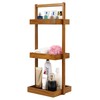 Utoplike Teak Shower Caddy Shelf, Standing Shower Organizer for Bathroom
