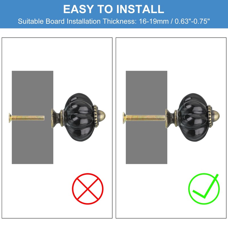 Sourcing Map 12pcs Ceramic Pumpkin Knobs, Lime Green Decorative Pulls,