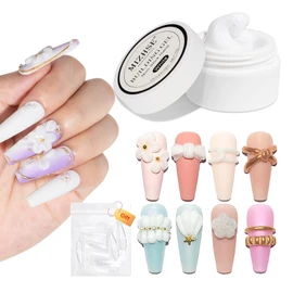 MIZHSE White Solid Builder Gel, 3D Nail Gel Non-Sticky Hand for 3D Sculpting Nail Art Carving Modelling and Nail Extension Soak Off UV/LED Nail Art Salon Home DIY 15g