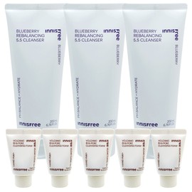 Innisfree Blueberry Rebalancing 5.5 Cleanser Large Capacity 200ml 3pcs+ / 이니스프리 블루베리 리밸런싱 5.5 클렌저 대용량 200ml 3개+