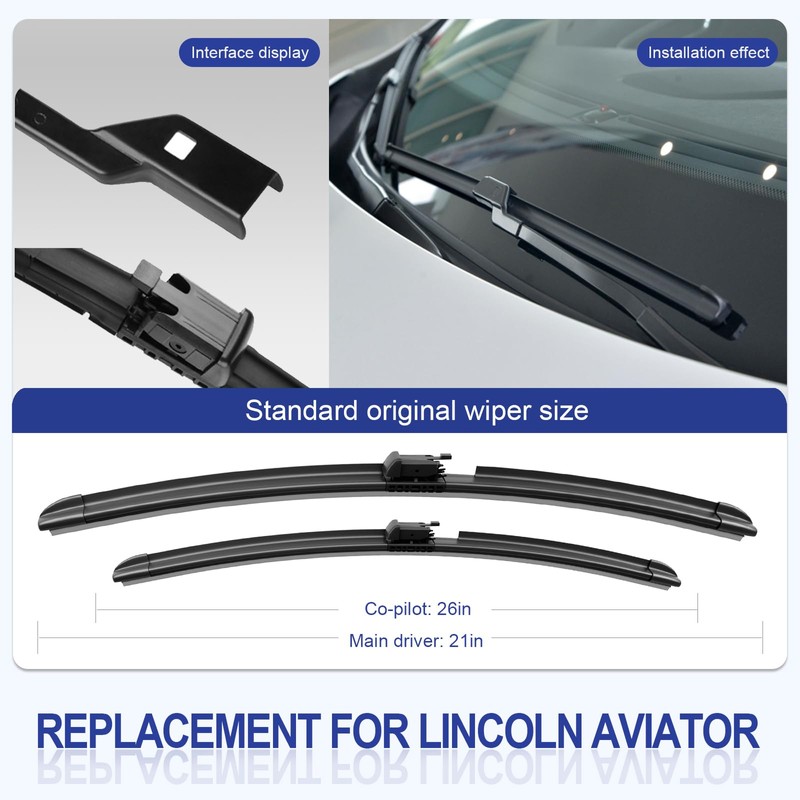 EMITHSUN® 26"+21"+11" Sprayer Wiper Blades Automotive Front Rear Windshield Wipers