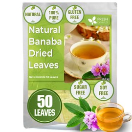 50+ Natural Banaba Dried Leaves, Whole Banaba Leaves, 100% Pure Dried Banaba Leaves, Banaba Leaf Tea, No Additives, No Caffeine, Vegan