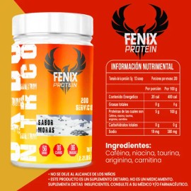 Óxido Nítrico Pre Entreno 1kg Fenix Protein 200 Servicios                                                                                             
