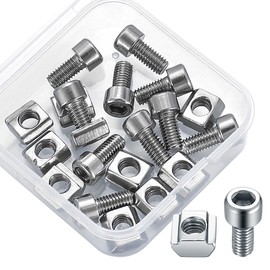 Roll-in Spring T-Nuts, 10 Pcs M5 T-Slot Bolts and Nuts, Metal Profile 6mm T Slot Nuts and Bolts, T Track T Nuts and Bolts for 2020 Aluminum Profile - M5