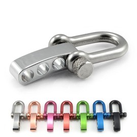Set of 10 Stainless Steel Shackle, Silver Band, with adjustable, High Quality For Paracord Bracelets Cords etc – Ganzoo