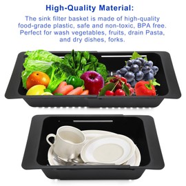 POXIAOER 2 Sink Strainers, Extendable Strainer for Sink, Sink Strainer, Strainer for Sinks, Extendable Drainer Over Gootsteen vergiet zeefmand voor het wassen Van Groenten