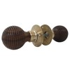 Harrington Marley WOODEN BEEHIVE DOOR KNOBS HANDLE SET BRASS HARDWOOD