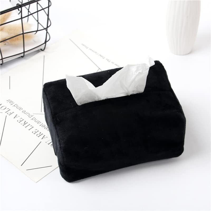 CAVLA Car Visor Tissue Holder, Classic Black Rectangular Leather Tissue