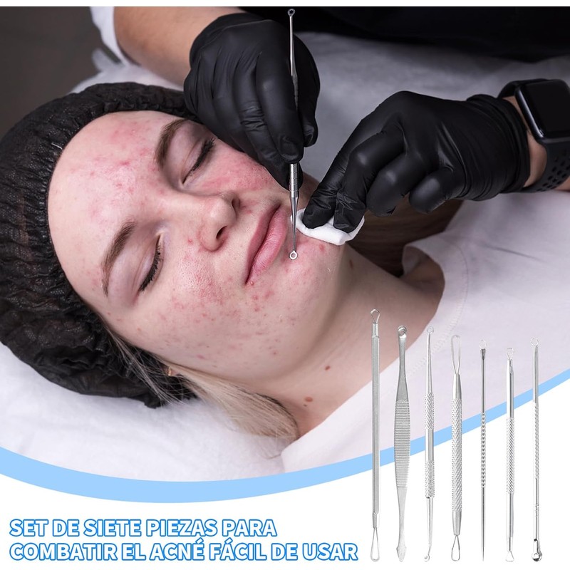 Nivofu 7Pcs Blackhead Remover Kit, Herramientas de Eliminación de Puntos