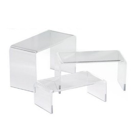 pkpohs Exhibition Stand Acrylic Display Stand U-Shaped Clear Accessory 3D Transparent (Set B (3 Pieces)