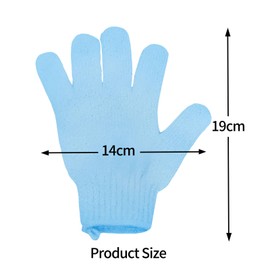 2Pcs Exfoliating Gloves - Bamboo Shower Gloves - Bath and Body Exfoliator Mitts - Scrubs Away Ingrown Hair and Dead Skin - for Shower, Spa, Massage and Dead Skin Cell Remover Loofah - Blue
