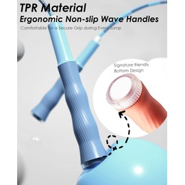 POCFOINY 2 Pack Jump Rope for Kids, Upgraded Soft Beaded Jump Rope for fitness, Adjustable Jumping Rope Skipping Rope Speed Rope for Men & Women, Tangle-Free Kids Jump Rope with Non-slip Handles