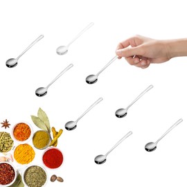 Leogony 8 PCS Small Spoons, Stainless Steel Mini Spoon for Dessert Coffee Spices