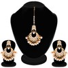 Aheli Faux Kundan y Pearl Wedding Party Pendientes con Maang
