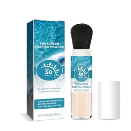 Mineral Sun Protection Powder, SPF 50 Sunscreen Matte Loose Powder with Brush, Oil Control & Durable Setting Powder