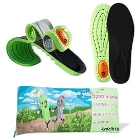 Jydclh18 Insole, Shock Absorption, Standing Work, Breathable, Sweat Absorbent, Deodorizing Insole, Next-to-touch, Elastic, Soft, Shoes, Sports, Size Adjustable, For Men and Women