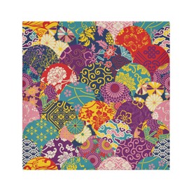 Nander Japanese Patterns Classical Flower Cloth Napkins Soft Comfortable Reusable Set of 6 Napkins Perfect for Family Dinners,Weddings,Cocktail,Kitchen(20 by 20 Inch)