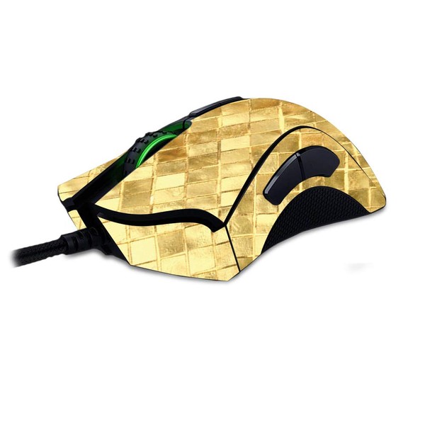 MightySkins Skin Compatible with Razer Deathadder Elite - Gold Tiles