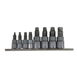 SIGNET 21898 21898 For Removing Rounded Corner Hex Bolts, 1/4, 3/8DR, 4 Each, Hex Bottle Remover Socket Set, Black
