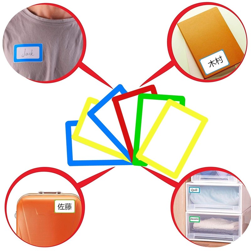 FungLam Name Labels, Color Labels, Handwritten Stickers, Waterproof, Classification, 200