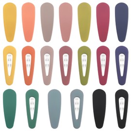 Boobeen 20 Pack Hair Clips - Acrylic Metal Snap Hair Clips for Women -Matte Hair Barrettes for Girls - Hairpins Fashion Accessories for Kids Teens Girls