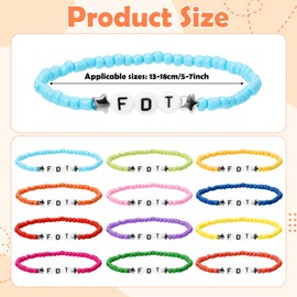 BHronony FDT Bead Friendship Bracelets - 12pcs Colorful Jewelry for Adults