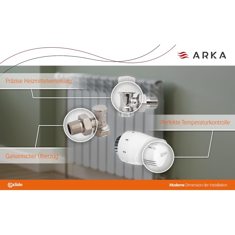 Calido Angle Thermostat Set Thermostat Head with M 30 x