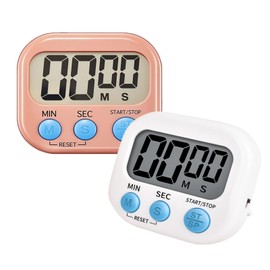 VDKIDKT 2-Pack Digital Kitchen Timer for Cooking, Multi-Function Electronic Timer, Big Digits Loud Alarm Strong Magnetic Backing, Classroom Timers for Teachers 2-Piece