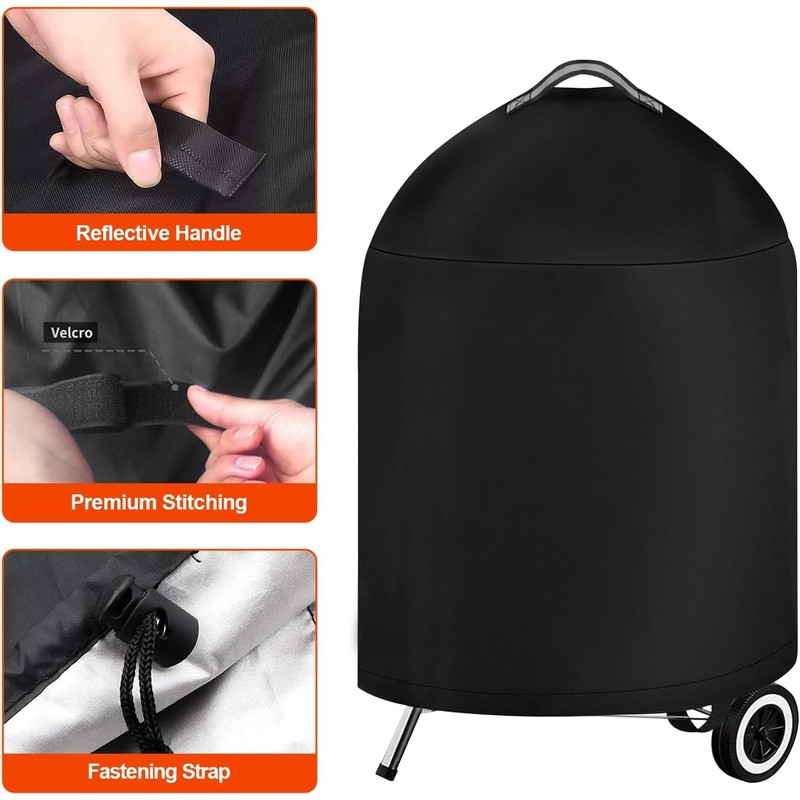 Grill Cover for Weber Barbecue with Handle, Kettle BBQ Cover