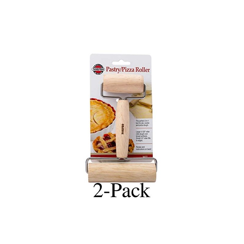 Norpro 3077 Wooden Pastry and Pizza Roller Set of 2