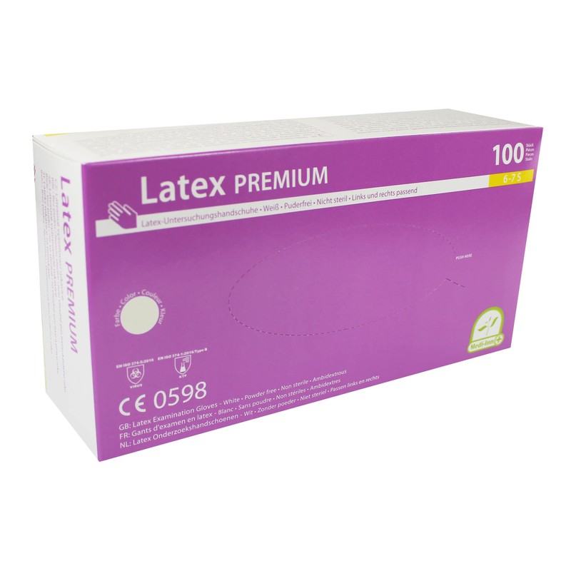 Medi-Inn+ Latex Premium Disposable Gloves, Powder-Free, Natural (Pack of 100)