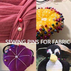 500 Pieces Beading Needles Multicoloured Needles Quilting Pins in Pink Fabric Covered Pin Cushion Bottle Sewing Craft