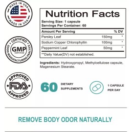 Body Magic Chlorophyll Capsules 60 Vegan for Detox Digestion Gut Health Skin US