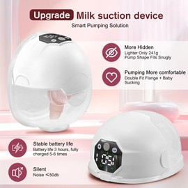 Milchpumpe Elektrisch, Elektrische Milchpumpe Handsfree, 5 Modi 15 Stufen, Starke Saugleistung Elektrische Milchpumpe Freihändig, Milchpumpe Elektrisch Tragbar, 120 Minuten Laufzeit, Schmerzfrei Leise