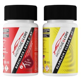 MOTIONCOLORS Rio Red 48T51 für Pontiac Autolack Lackstift Set Basislack und Klarlack je 50ml