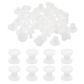 PATIKIL 6mm Chicago Screws, 20 Sets Plastic Chicago Screws Slotted Head Binding Post 5.5mm OD Screw Bolts Leather Rivets Fasteners Connectors White for Leather Belt Scrapbook Photo Albums