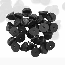 50pcs Rubber Pin Backs PVC Butterfly Clutch Enamel Lapel Pin Backings Cap Keepers Replacement for Uniform Badges Comfort Fit Tie Tack Pins Backing Holder Clasp (Black)