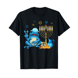 Happy Hanukkah Frog Costume Jewish Symbols Menorah Lover T-Shirt