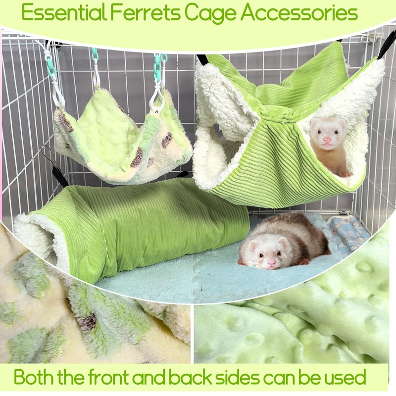 Hamiledyi Ferret Hammock 5 Pack Sugar Glider Climbing Ropes Toys