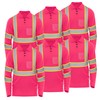 W&H High Visibility Reflective Polo Shirt for Men Safety Workwear