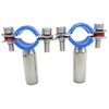 Stainless Steel Height-Adjustable Pipe Clamp - Wall/Ceiling Mounting for 25