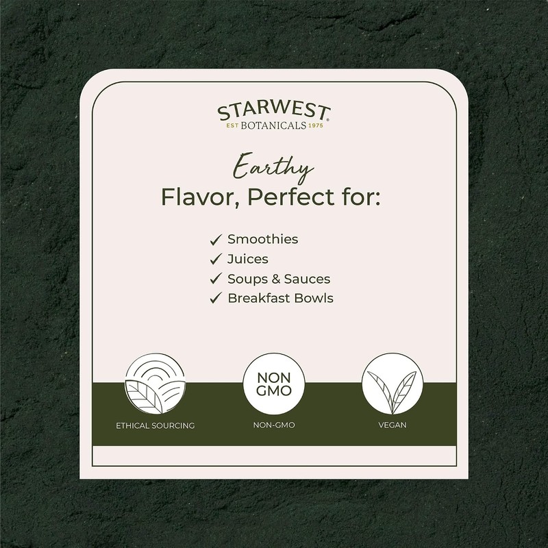 Starwest Botanicals Certified Organic Spirulina Powder, 1 Pound Bulk Bag