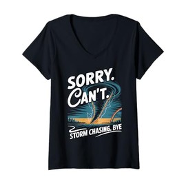 Womens Tornado Twister Chaser Storm Chaser Costume Storm Chaser V-Neck T-Shirt