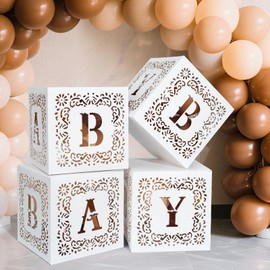 Cielito Lindo Baby Shower, 34 PCS Cielito Lindo Party Decorations with 4 Mexican Papel Picado Baby Boxes and 30 Balloons for Gender Reveal, Birthday, Fiesta Party Supplies and Photo Props