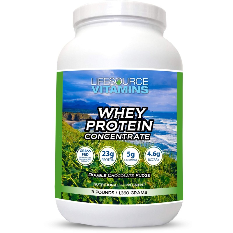 LifeSource Vitamins 3lb Grass Fed Whey Protein Concentrate - Chocolate