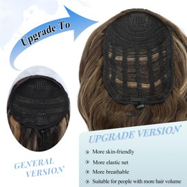 PEONYMEBEAUTY Ponytail Extension, Multi-layered Fluffy Thick Clip in Ponytail Hair Extensions 22" Long Wavy Curly Drawstring Ponytail Natural Soft Synthetic Hair Pieces for Women Clip in Black Brown