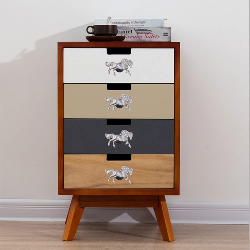 LLHDKF 6 Pcs Horse Shape Knob Door Handle Cabinet Drawer
