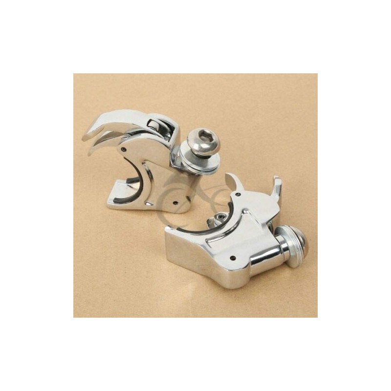 TCT-MT Windshield Windscreen 41mm Clamps Chrome Fit For Harley Wide