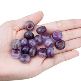 mookaitedecor Natural Gemstone Beads with Large Hole Loose Charm Beads for Jewellery Making DIY Projects – Pack of 20